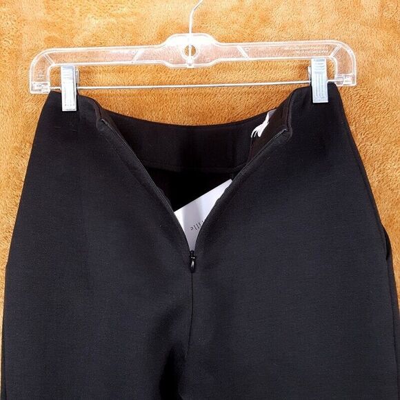 BEAUFILLE Pants Womens Size 0 Black Straight Leg Ankle Slit ALCOTT Trouser - Picture 6 of 13
